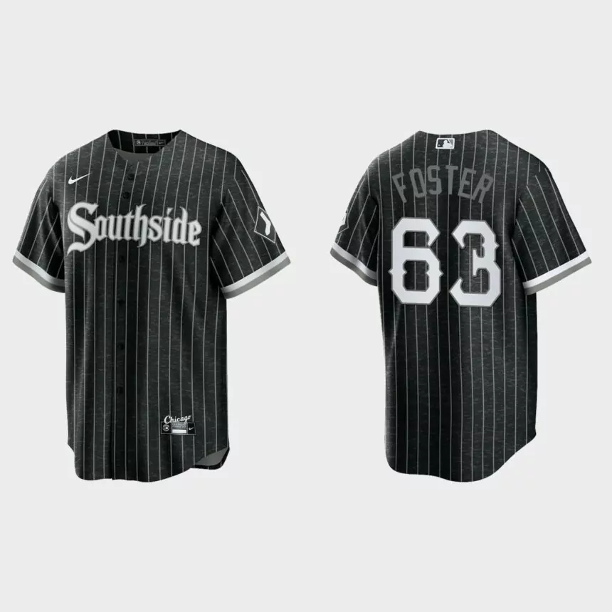 Chicago White Sox #63 Matt Foster 2021 City Connect Replica Jersey – Black