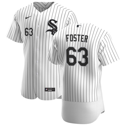 Chicago White Sox #63 Matt Foster Men's Nike White Home 2020 Authentic Player MLB Jersey