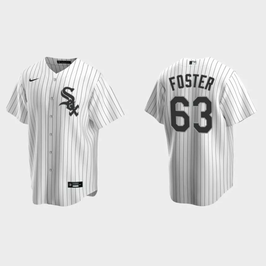Chicago White Sox #63 Matt Foster Replica Home Jersey – White