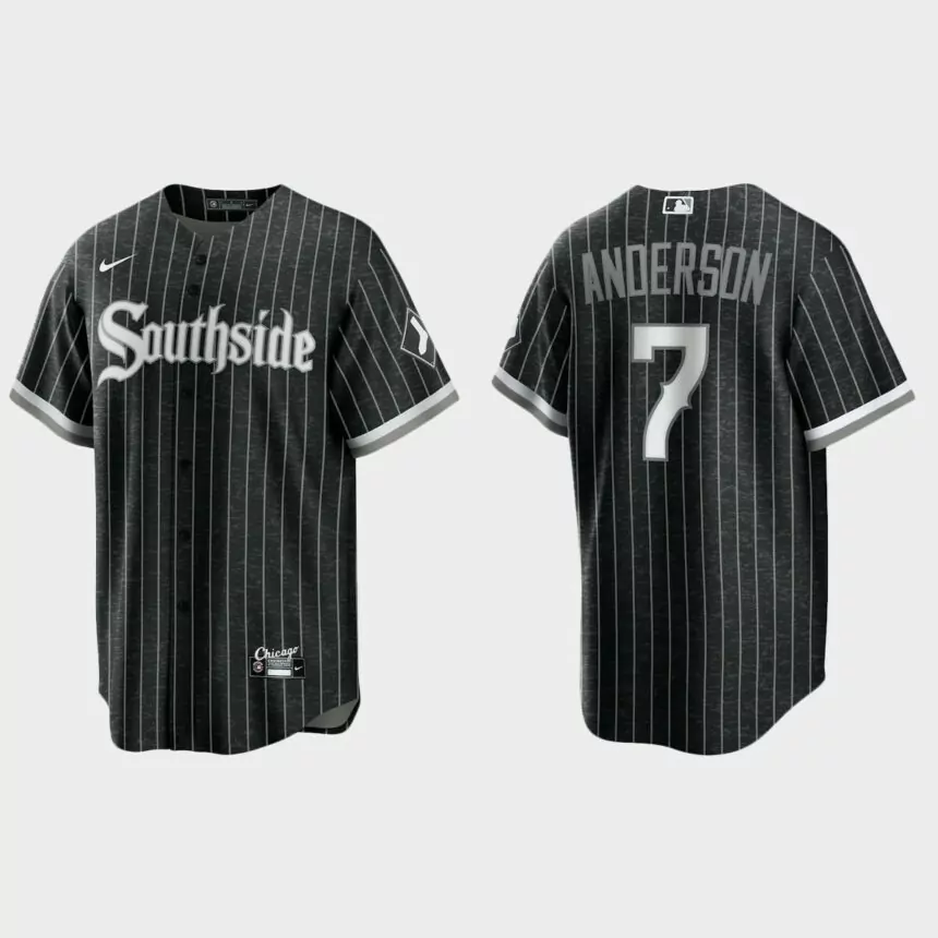 Chicago White Sox #7 Tim Anderson 2021 City Connect Replica Jersey – Black