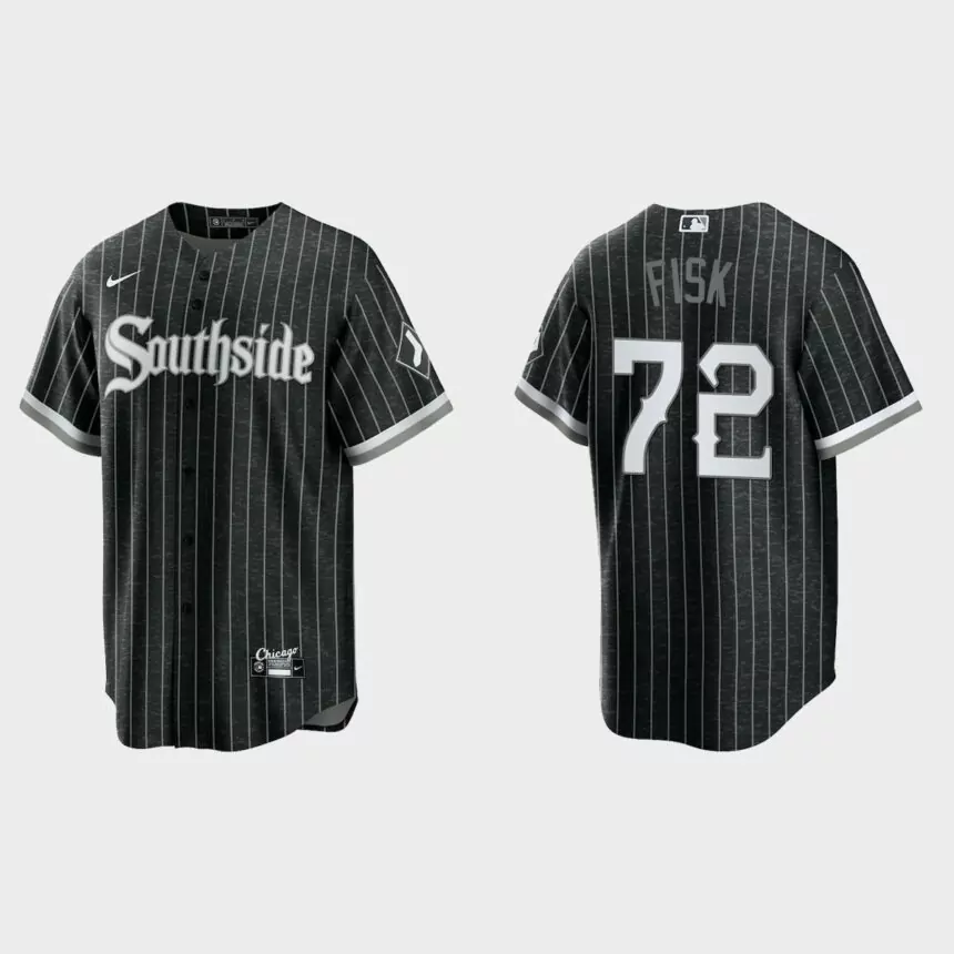 Chicago White Sox #72 Carlton Fisk 2021 City Connect Replica Jersey – Black