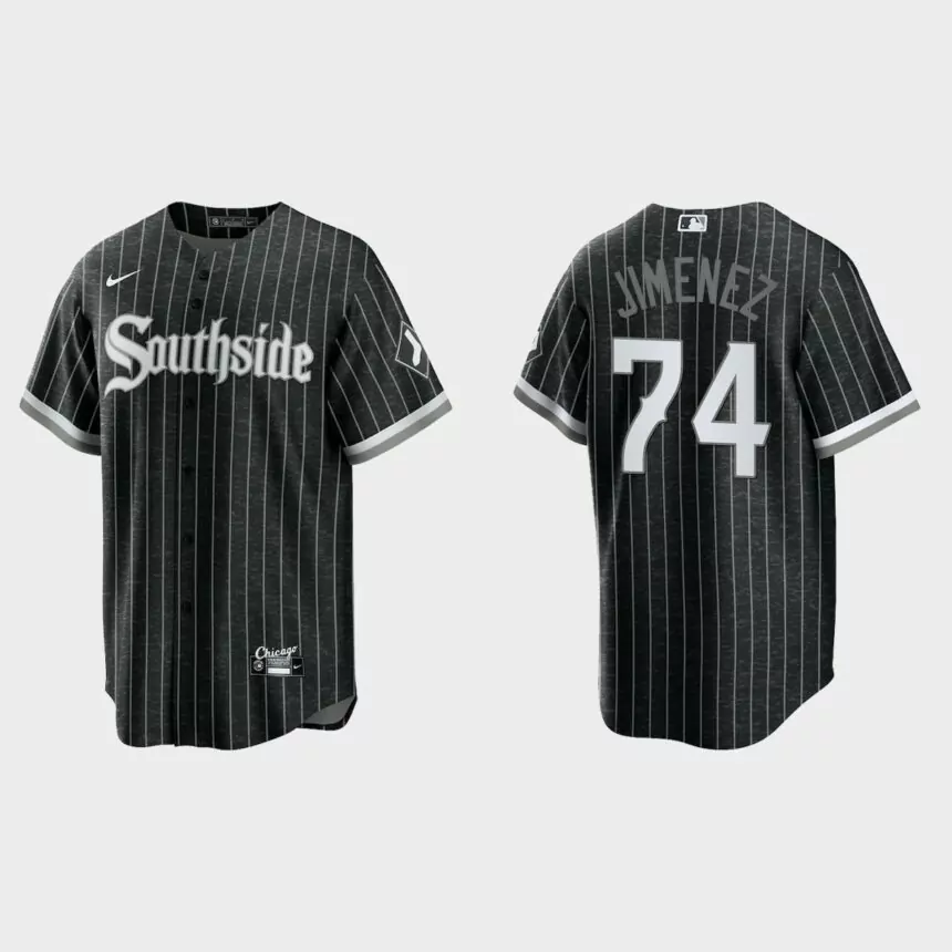 Chicago White Sox #74 Eloy Jimenez 2021 City Connect Replica Jersey – Black