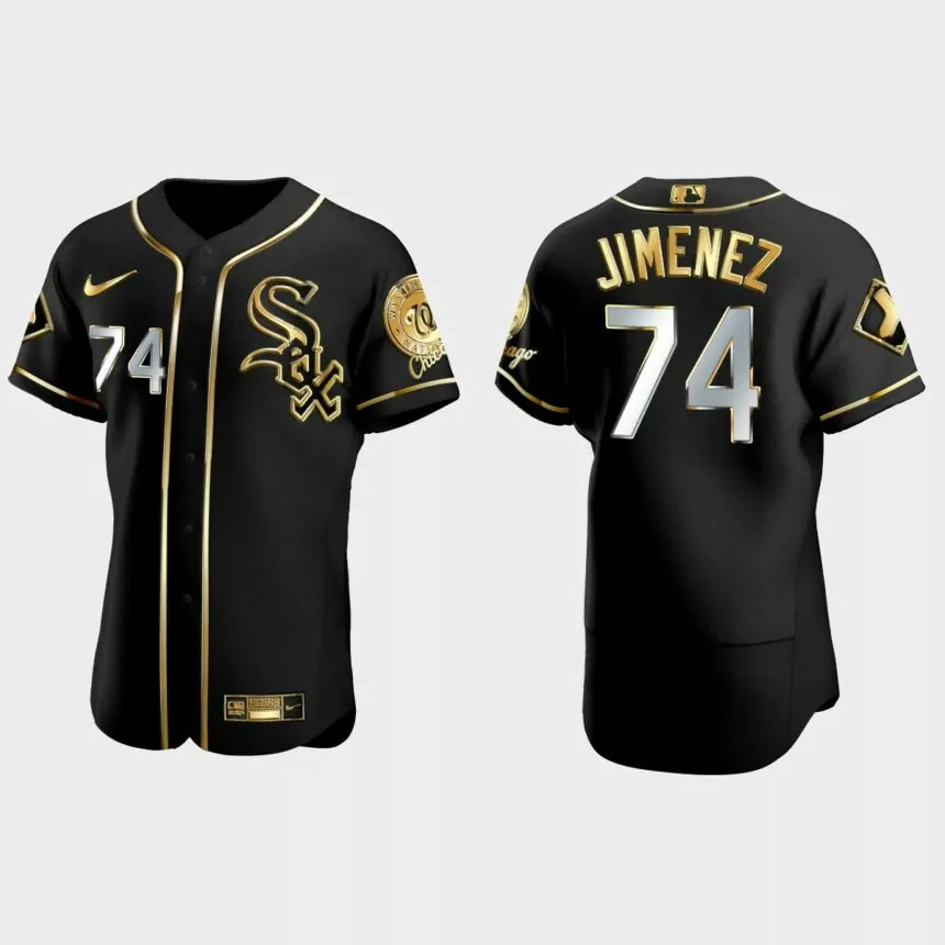 Chicago White Sox #74 Eloy Jimenez Golden Edition Authentic Jersey – Black