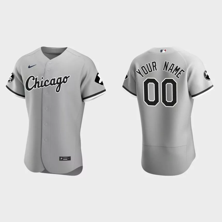 Chicago White Sox Custom MR Patch Authentic Jersey – Gray