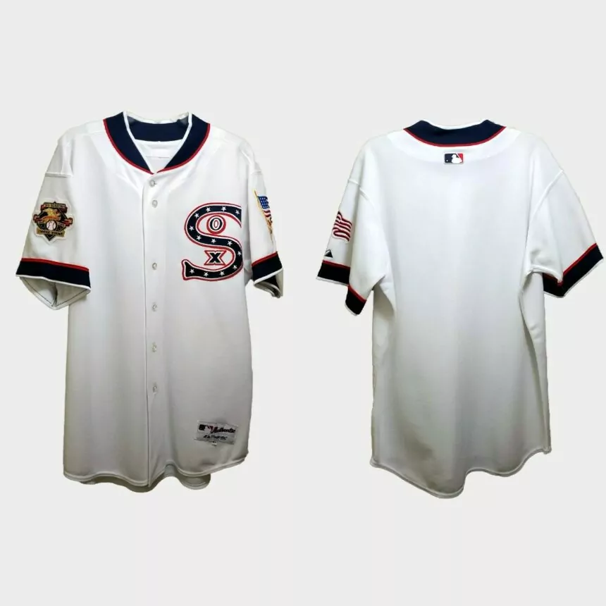 Chicago White Sox Independence Day 1917 Throwback Jersey – White