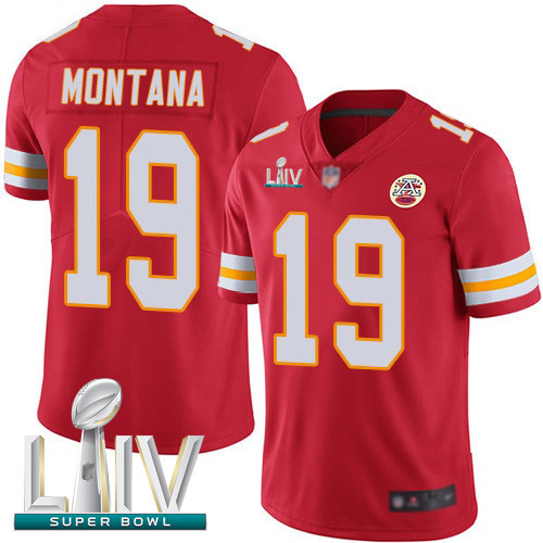 Chiefs #19 Joe Montana Red Team Color Super Bowl LIV Bound Men's Stitched Football Vapor Untouchable Limited Jersey