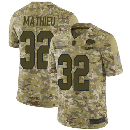 Chiefs #32 Tyrann Mathieu Camo Men's Stitched Football Limited 2018 Salute To Service Jersey