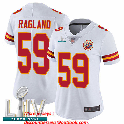 Chiefs #59 Reggie Ragland White Super Bowl LIV Bound Women's Stitched Football Vapor Untouchable Limited Jersey