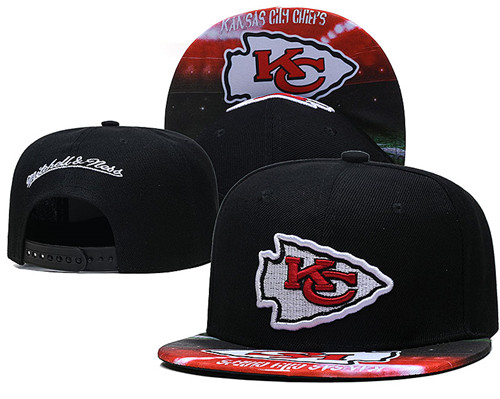 Chiefs Team Logo Black Mitchell & Ness Adjustable Hat LH