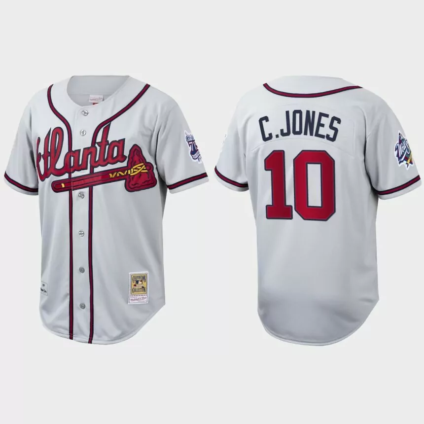 Chipper Jones Atlanta Braves Cooperstown Collection Authentic Jersey – White