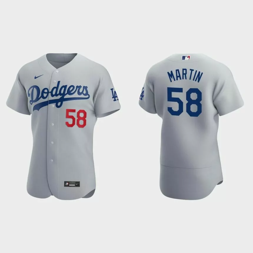Chris Martin Los Angeles Dodgers Authentic Alternate Jersey – Gray