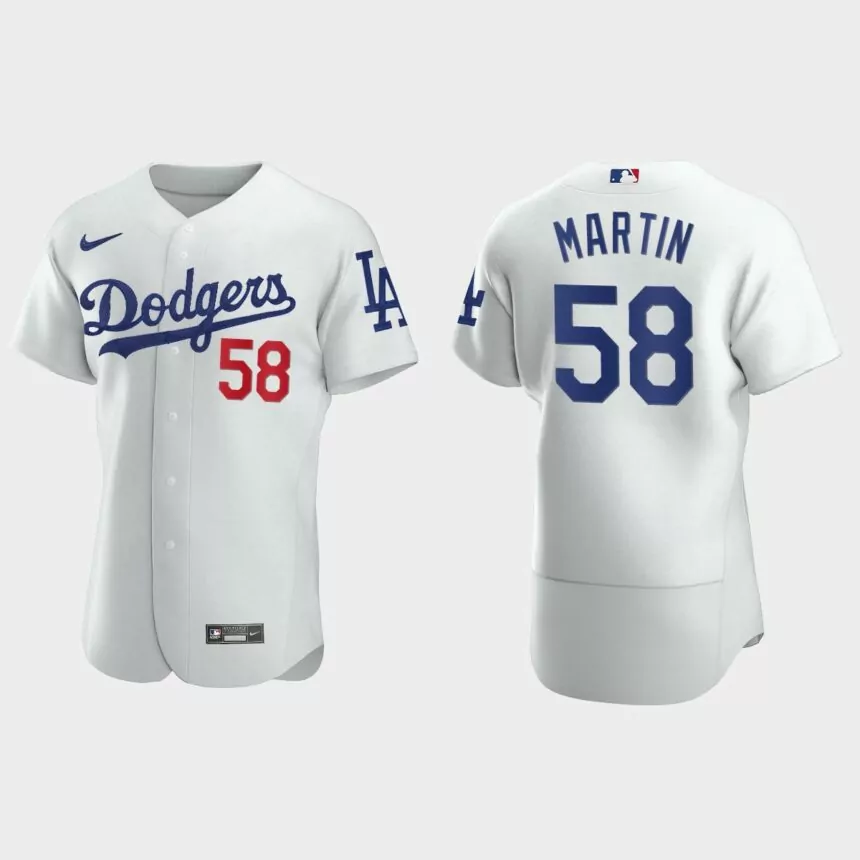 Chris Martin Los Angeles Dodgers Authentic Home Jersey – White