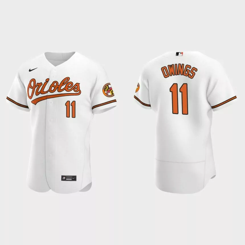 Chris Owings Baltimore Orioles Authentic Home Jersey – White