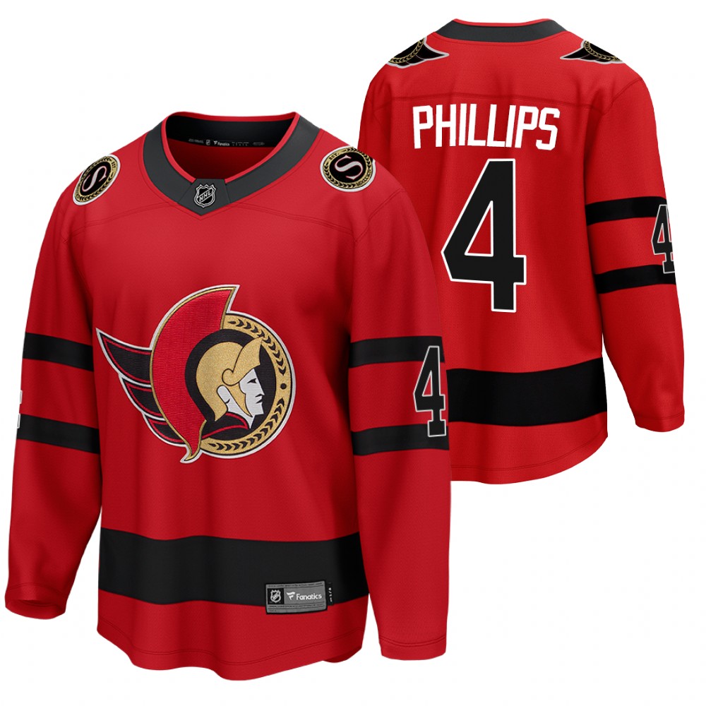 Chris Phillips Ottawa Senators 2021 Reverse Retro Red Jersey Special Edition Stitched