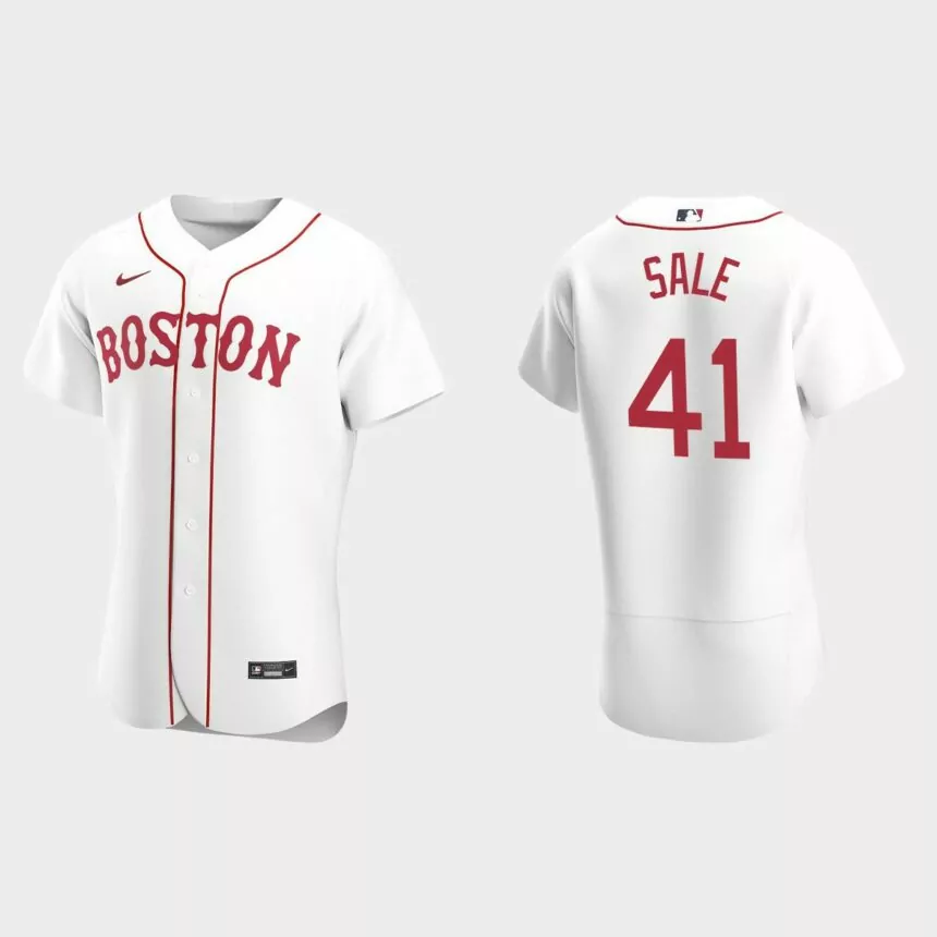 Chris Sale #41 Boston Red Sox White Authentic 2020 Alternate Jersey