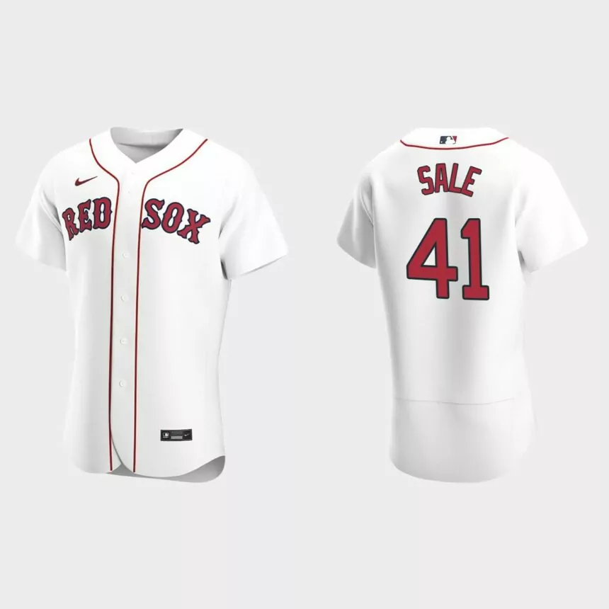 Chris Sale #41 Boston Red Sox White Authentic 2020 Home Jersey的副本