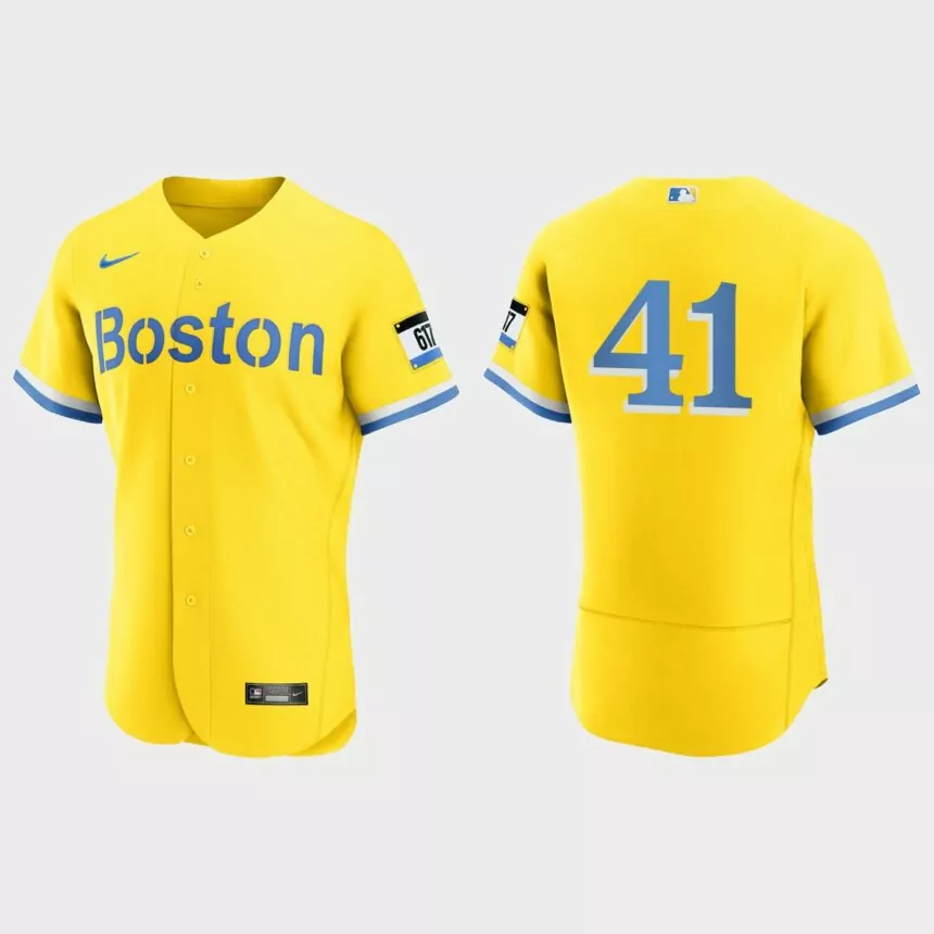 Chris Sale Boston Red Sox 2021 City Connect Authentic Jersey – Gold Light Blue