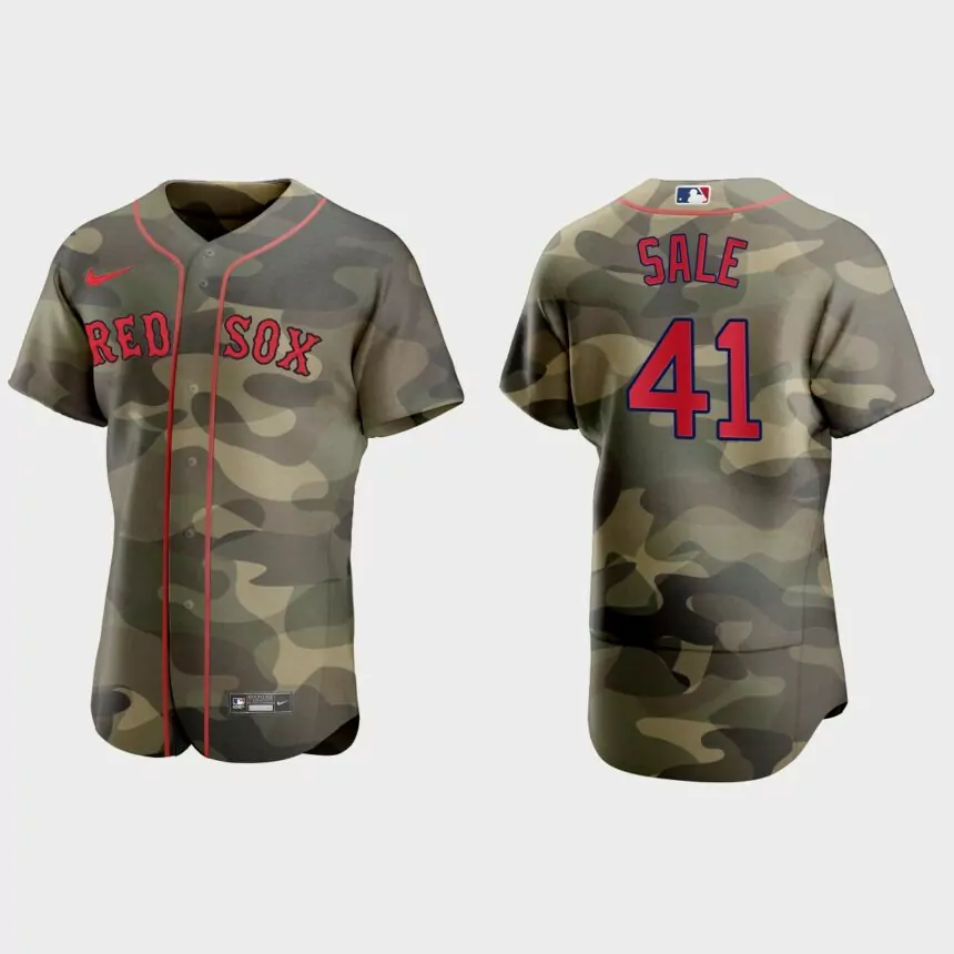 Chris Sale Boston Red Sox 2021 National Armed Forces Day Authentic Jersey – Camo