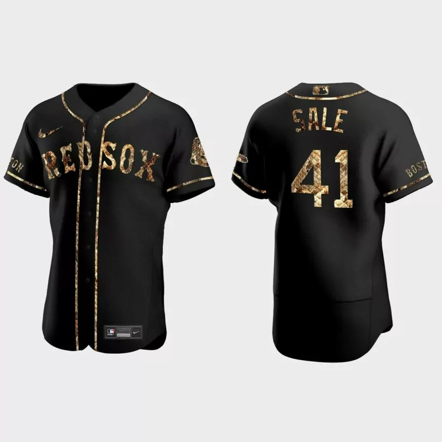 Chris Sale Boston Red Sox Python Skin Authentic Jersey – Black