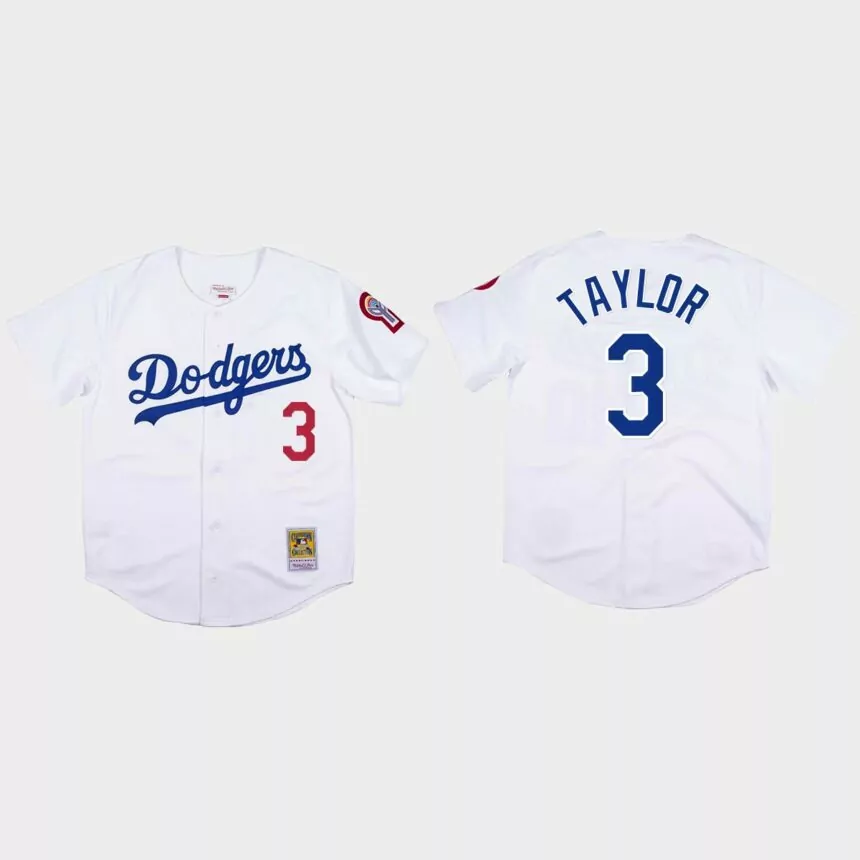 Chris Taylor #3 Los Angeles Dodgers Mitchell & Ness 1981 Authentic Jersey – White
