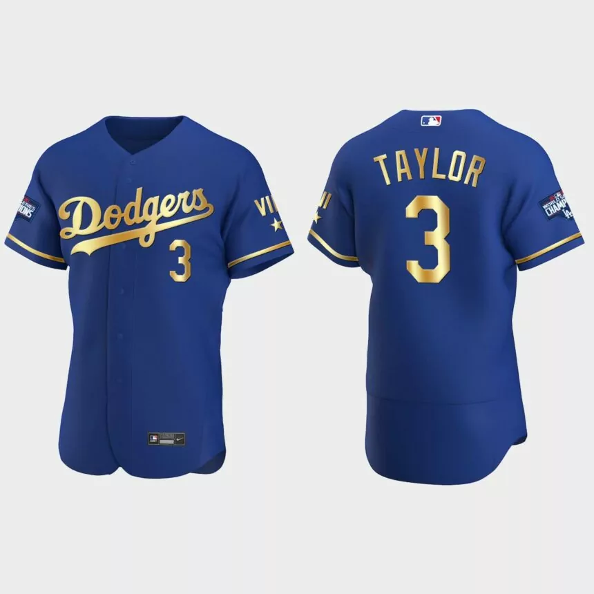 Chris Taylor Los Angeles Dodgers 2021 Gold Program World Series Champions Jersey – Royal