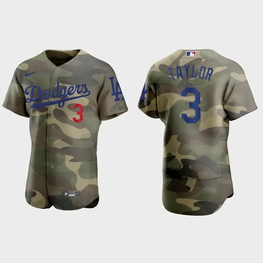 Chris Taylor Los Angeles Dodgers 2021 National Armed Forces Day Authentic Jersey – Camo