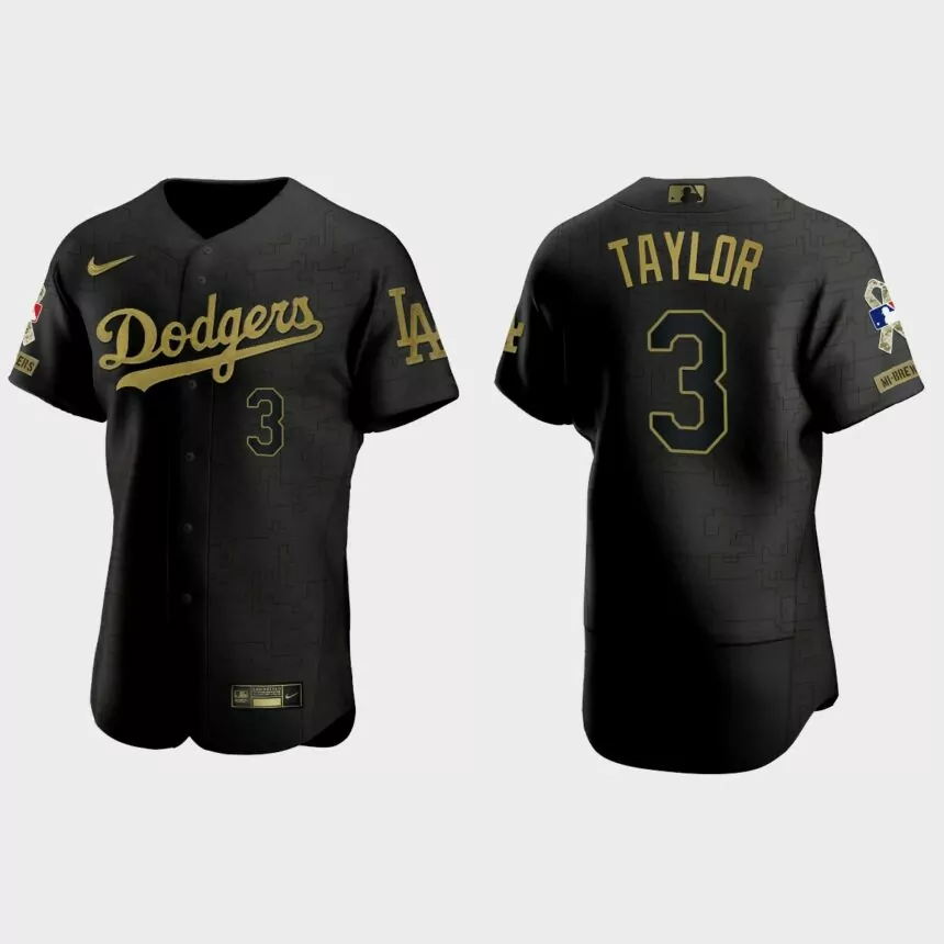 Chris Taylor Los Angeles Dodgers 2021 Salute to Service Jersey – All Black