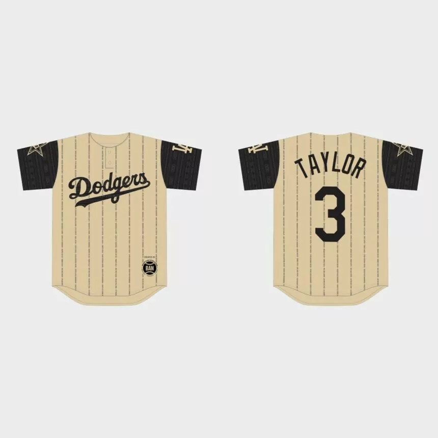 Chris Taylor Los Angeles Dodgers 2022 Black Heritage Night Jersey – Gold