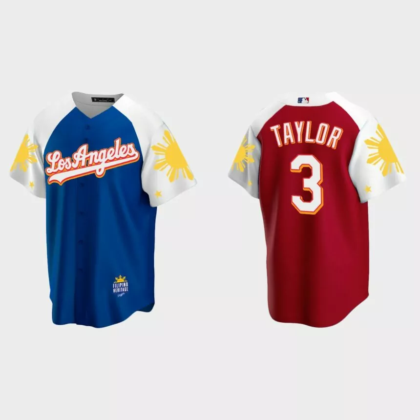 Chris Taylor Los Angeles Dodgers 2022 Filipino Heritage Night Jersey – Royal Red