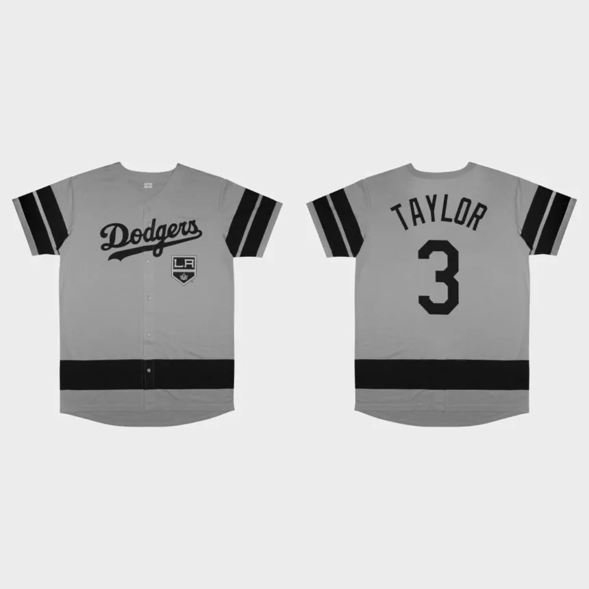 Chris Taylor Los Angeles Dodgers 2022 LA Kings Night Replica Jersey – Gray