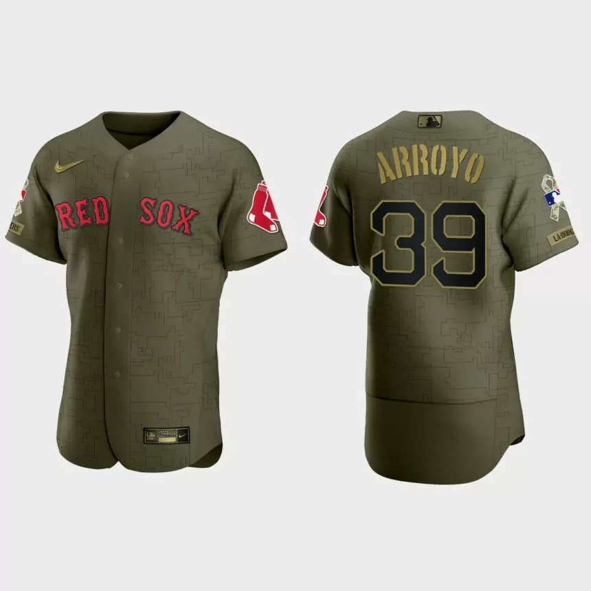 Christian Arroyo Boston Red Sox 2021 Salute to Service Digital Camo Jersey – Green