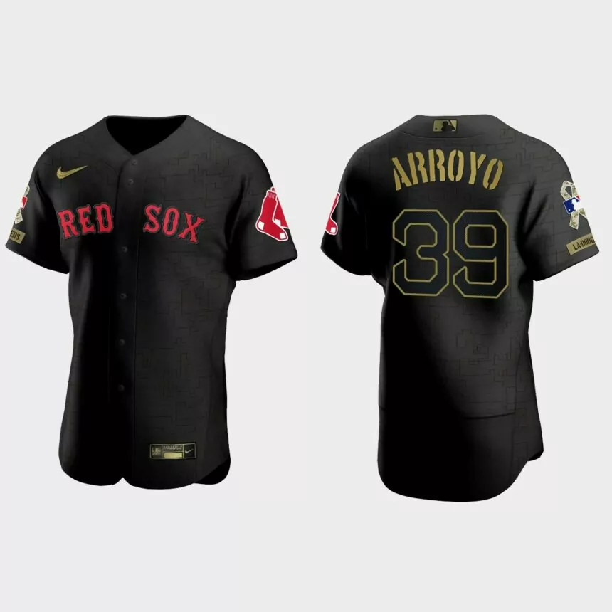 Christian Arroyo Boston Red Sox 2021 Salute to Service Jersey – All Black