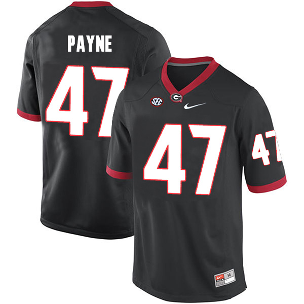Christian Payne Georgia Bulldogs Men's Jersey - #47 NCAA Black Limited Home