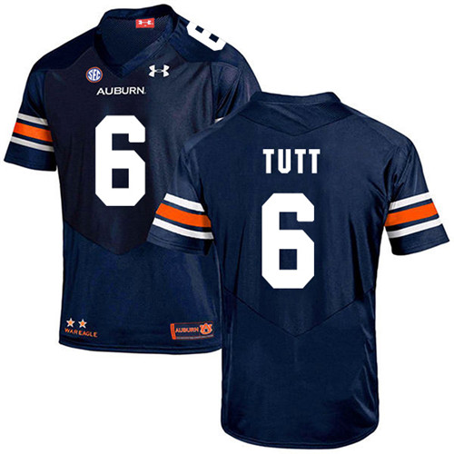 Christian Tutt Auburn Tigers Men's Jersey - #6 NCAA Navy Blue Stitched Authentic