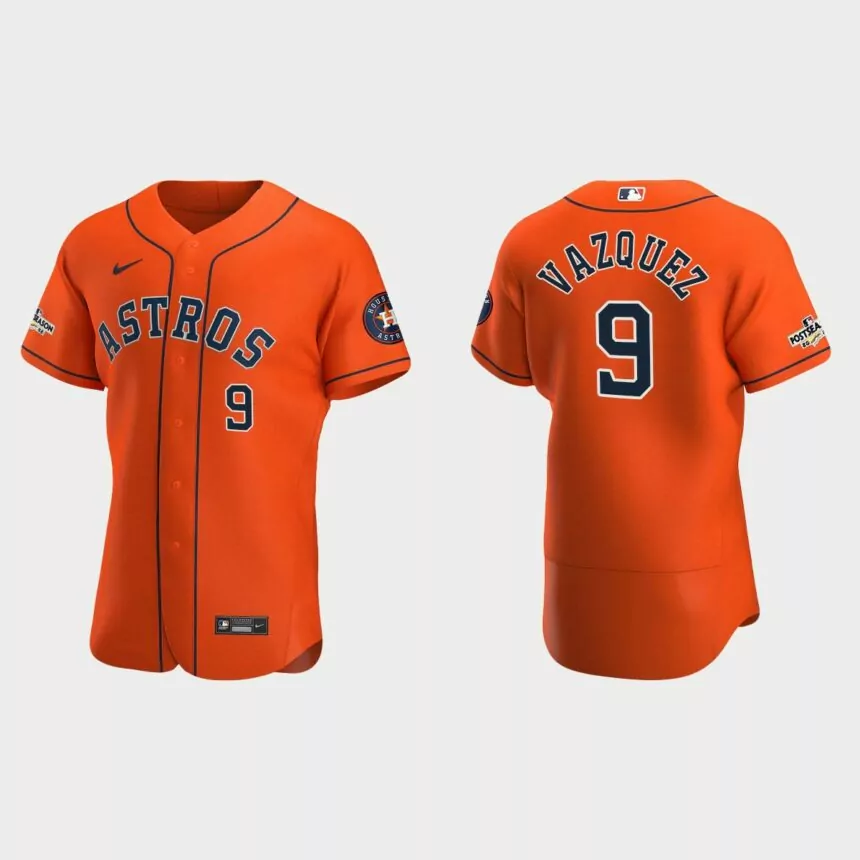Christian Vazquez Houston Astros 2022 Postseason Authentic Jersey – Orange