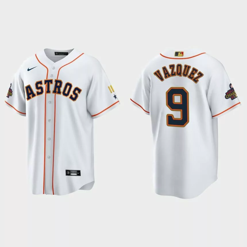 Christian Vazquez Houston Astros 2023 Gold Program Jersey – White