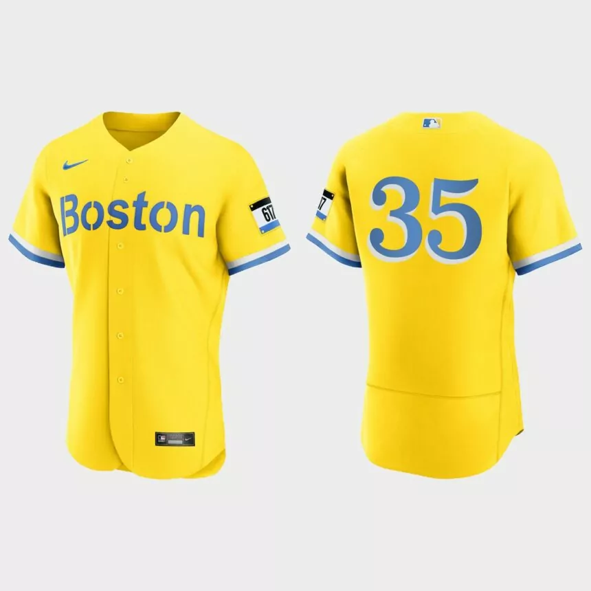 Christin Stewart Boston Red Sox 2021 City Connect Authentic Jersey – Gold Light Blue
