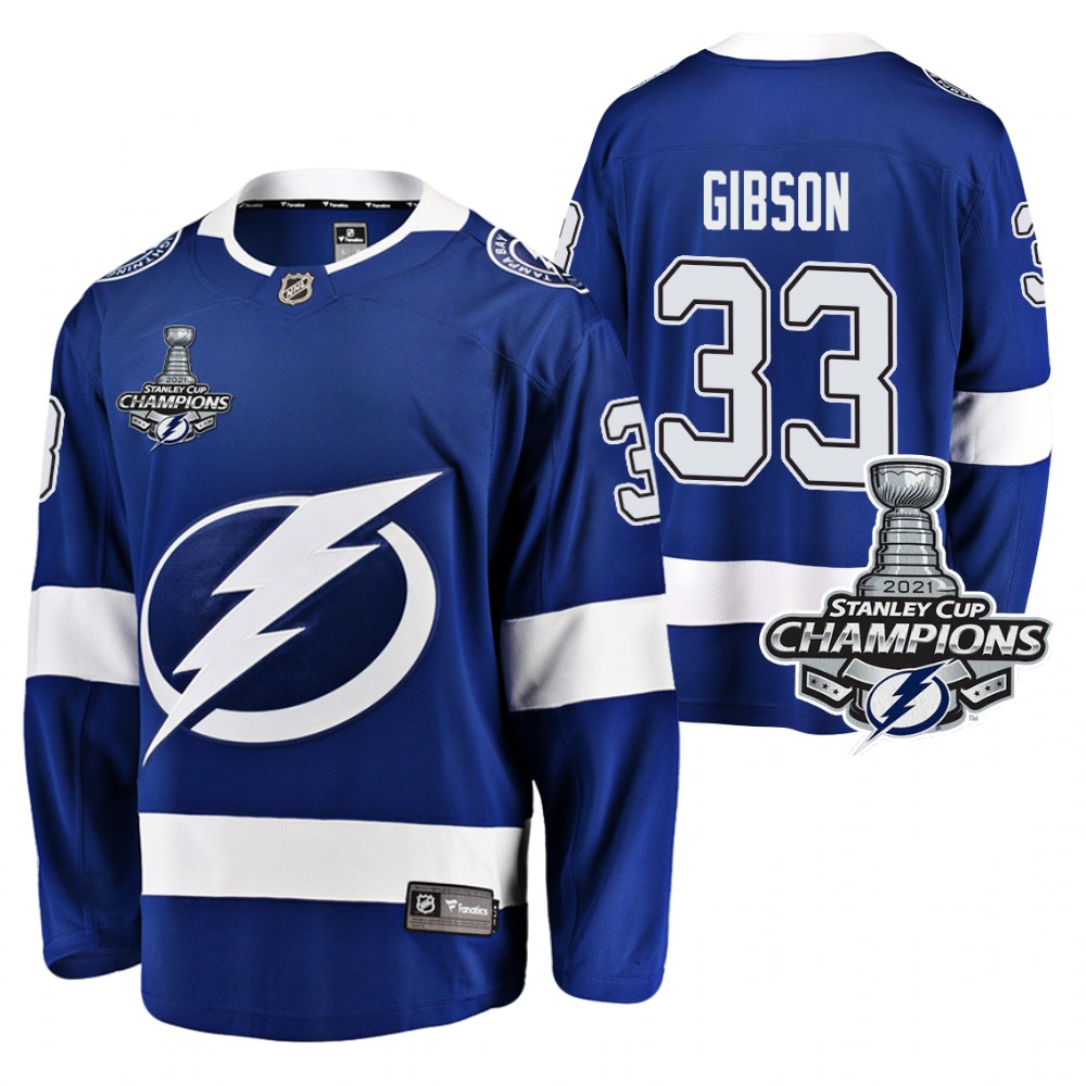 Christopher Gibson Lightning 2021 Stanley Cup Champions Blue Home Jersey