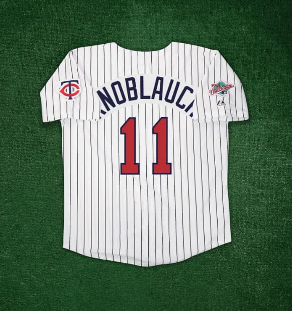 Chuck Knoblauch 1991 Minnesota Twins World Series Cooperstown Men's Home Jersey