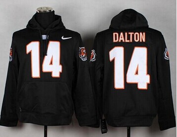 Cincinnati Bengals #14 Andy Dalton Black Pullover NFL Hoodie
