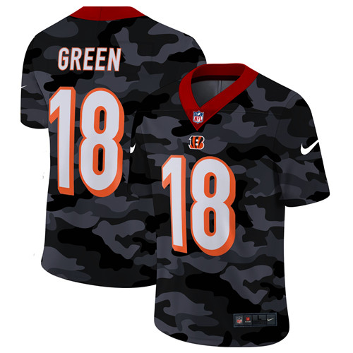 Cincinnati Bengals #18 A.J. Green Men's Nike 2020 Black CAMO Vapor Untouchable Limited Stitched NFL Jersey