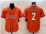 Cincinnati Bengals #2 Evan McPherson Orange Baseball Cool Base Jersey
