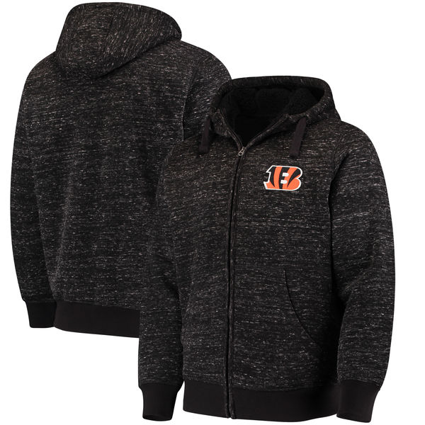 Cincinnati Bengals G III Sports By Carl Banks Discovery Sherpa Full Zip Jacket Heathered Black