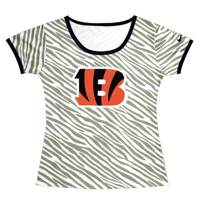 Cincinnati Bengals Sideline Legend Authentic Logo women Zebra stripes T-shirt