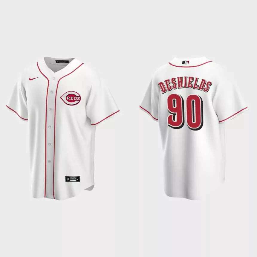 Cincinnati Reds #90 Delino DeShields Replica Home Jersey – White
