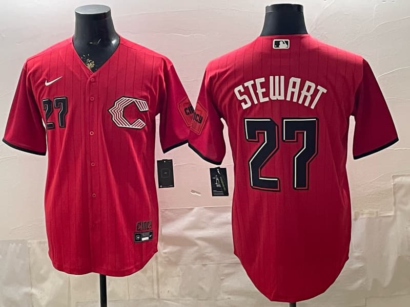 Cincinnati Reds 2026 City Connect Vapor Premier Limited Jersey - All Stitched 27 STEWART