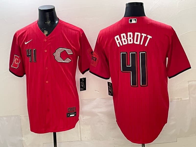 Cincinnati Reds 2026 City Connect Vapor Premier Limited Jersey - All Stitched 41 ABBOTT