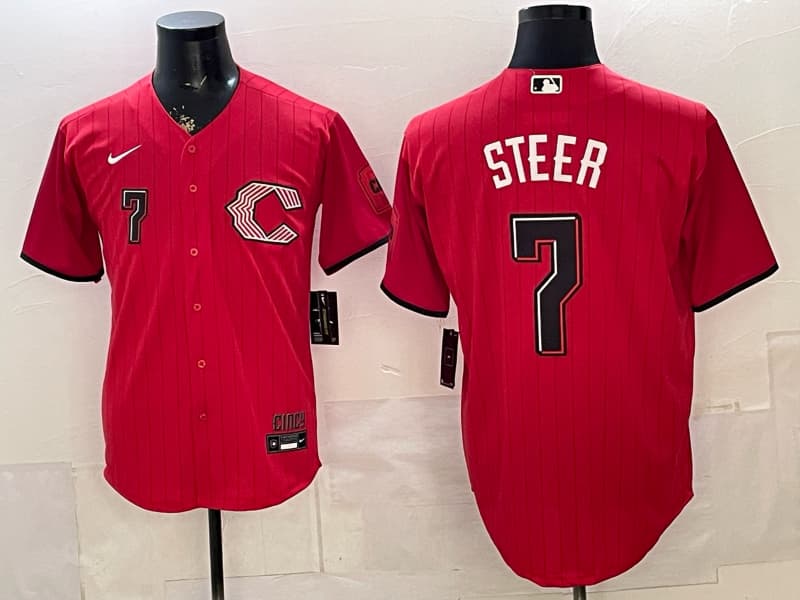 Cincinnati Reds 2026 City Connect Vapor Premier Limited Jersey - All Stitched Spencer Steer7