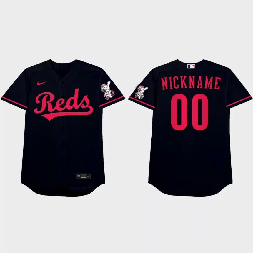 Cincinnati Reds Custom 2021 Players’ Weekend Nickname Jersey – Black