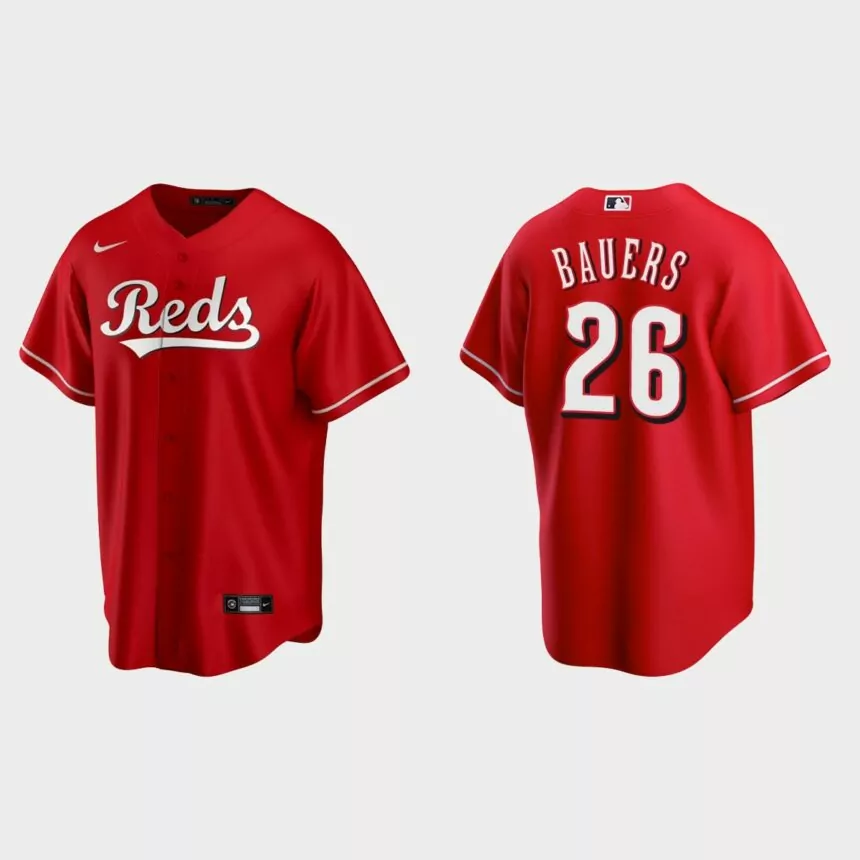 Cincinnati Reds Jake Bauers Replica Alternate Jersey – Scarlet